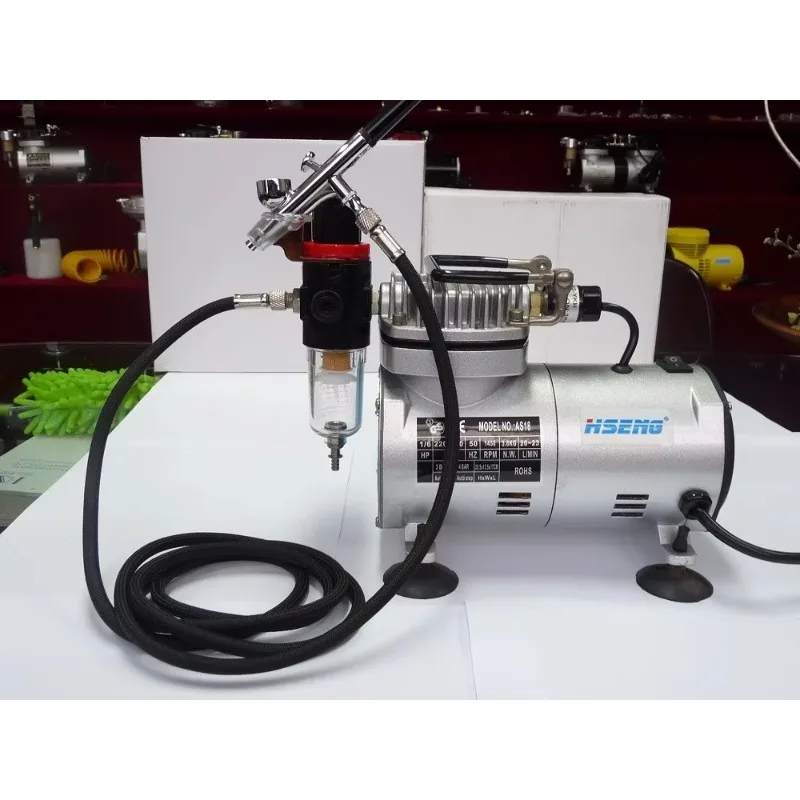 Professional Barber Airbrush Set with Quiet Compressor and Pistole for Precision Styling