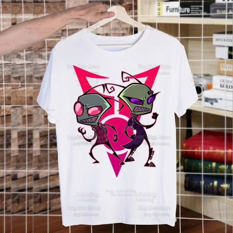 

Kawaii Cartoon Invader Zim Alien Anime Print Men's Brand T-shirts Funny Hip Hop Summer Women Men Tshirts Streetwear Ulzzang