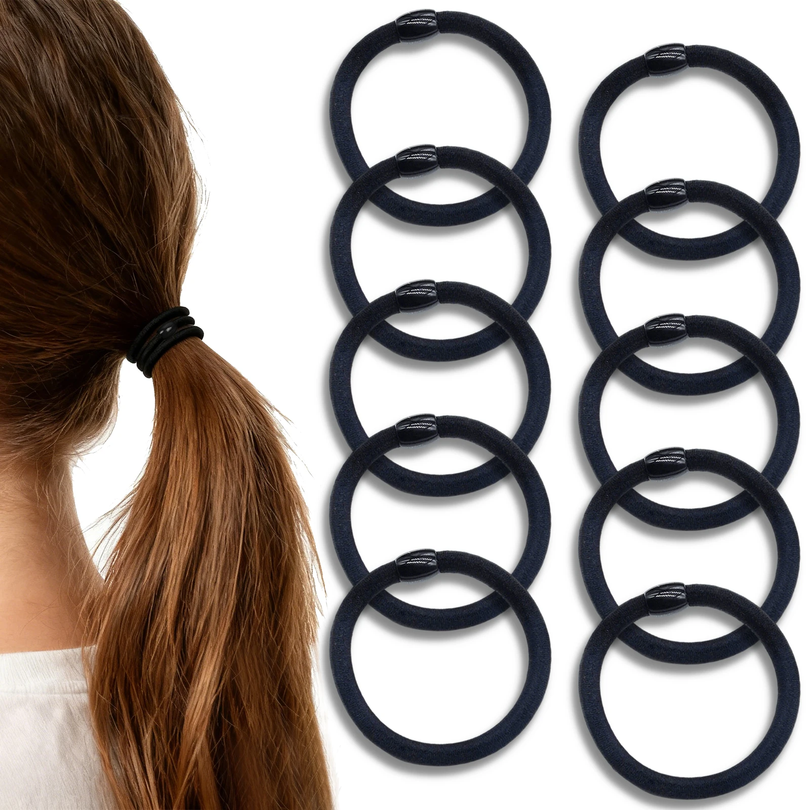 

Bold Painless Non Damaging Hair High Elasticity Hair Loop Black Bead Style Headband Non Damaging Hair Simple Rubber Band