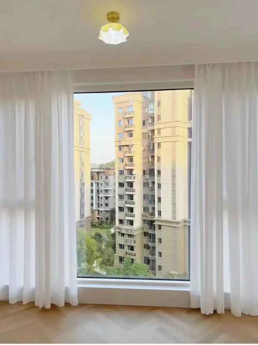 

Custom Size Luxury European Curtains for Living Room Coffee Pink Blue Grey Modern Curve Window Drapes for Bedroom White Tulle