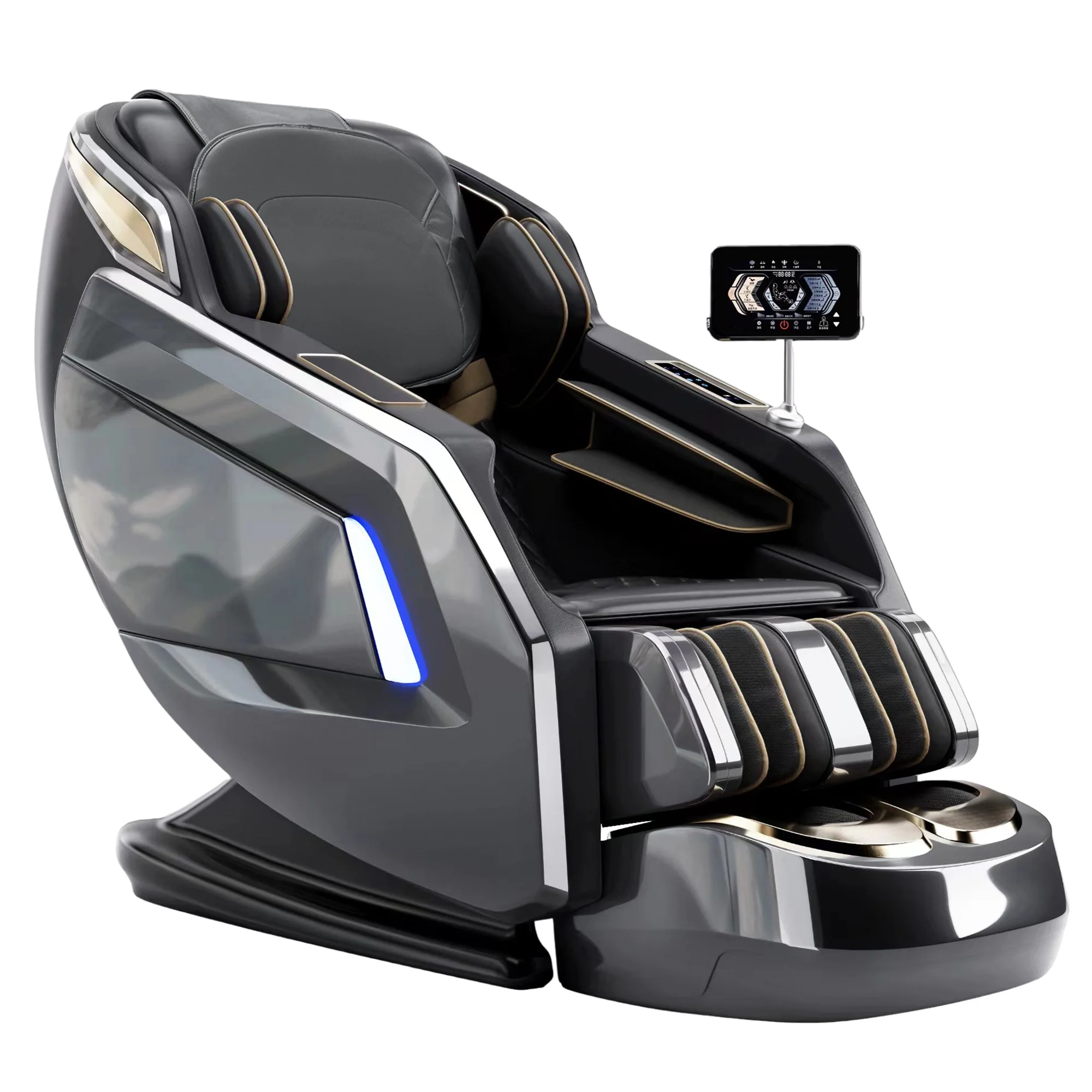 New Arrival Electric 4D Shiatsu Recliner SL Track Heating Rolling Thai Stretch Head Body Foot Gravity Massage Chair