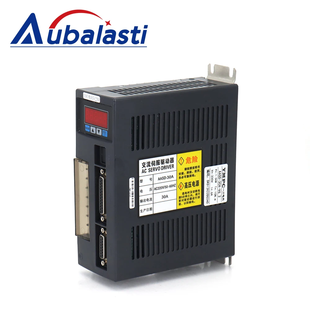 Aubalasti 1KW AC Servo Motor Kits 130ST-M06015 6N.m 220V 1500RPM Permanent Magnet Match Driver AASD-30A for CNC Engraving