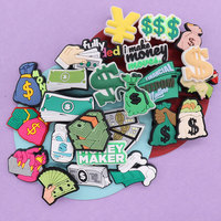 1-25Pcs PVC Dollar I Make Money Moves DIYcute  Slippers Button Fully Loaded Buckle Clog Shoe Decorations Adult Party Gifts