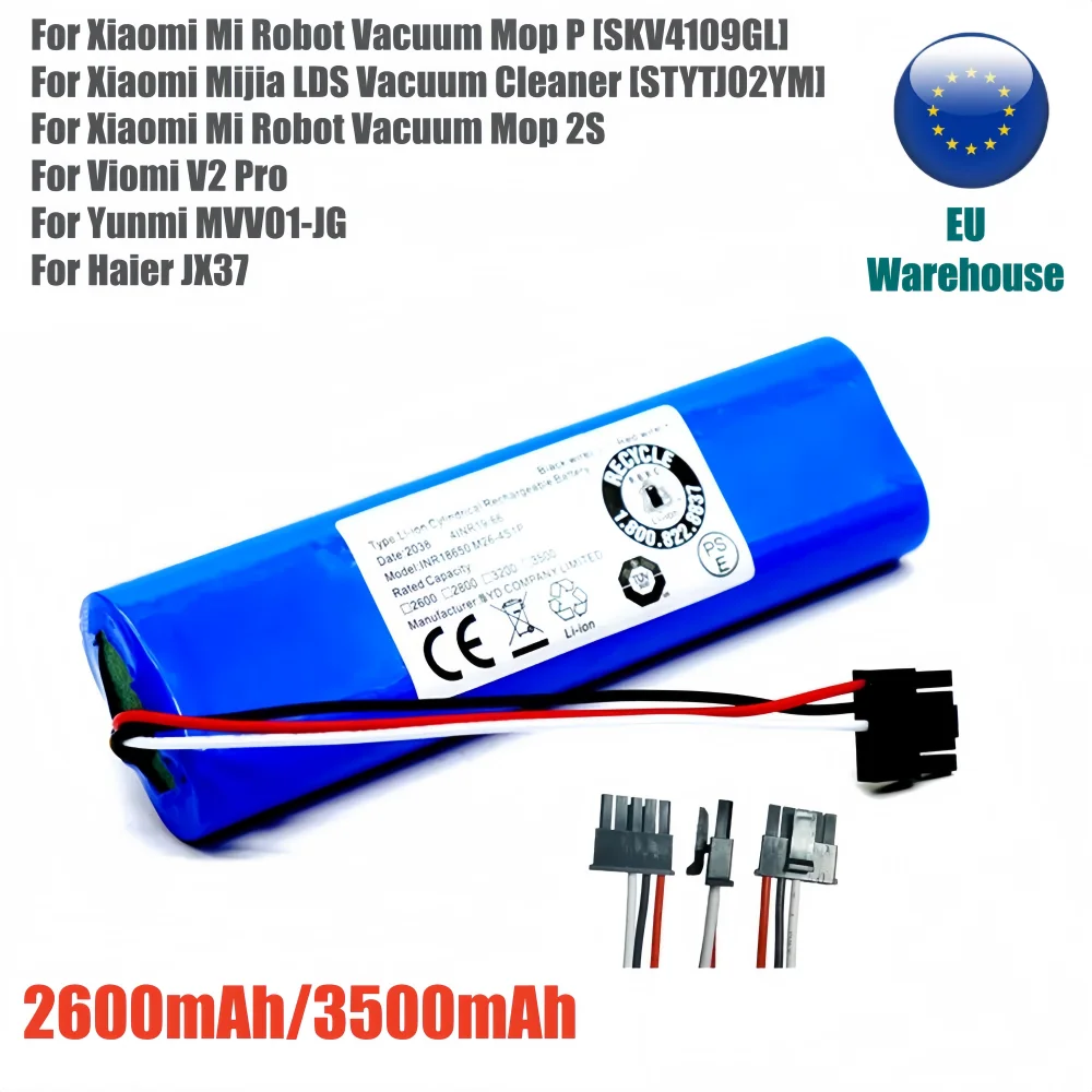 14,8V Ersatzakku für Xiaomi Roboter-Staubsauger S10/ Vacuum-Mop P/2S NR18650 MH1-4S1P-SC Saug- und Wischroboter