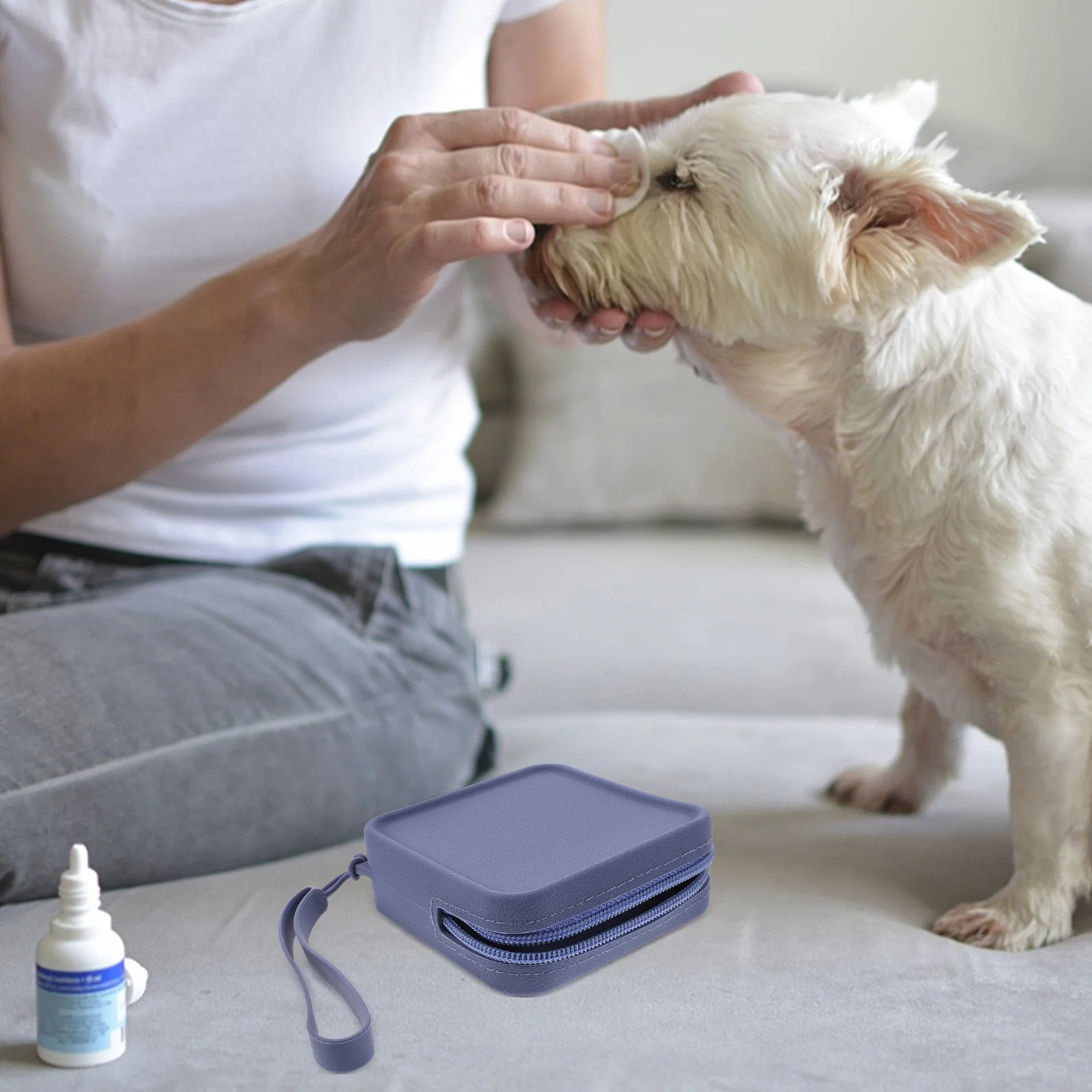 

Silicone Dog Treat Pouch Portable Pet Walking Bag White Training Travel Accessory Zipper Container Snack Storage