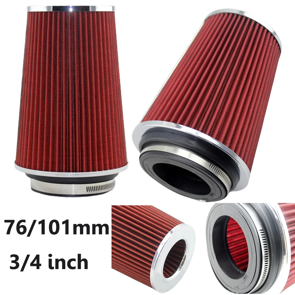 

76MM 3'' Car Air Filter Universal Performance High Flow Cold Air Intake Filters High Flow 101mm for Sport Car Engine Air Inlet