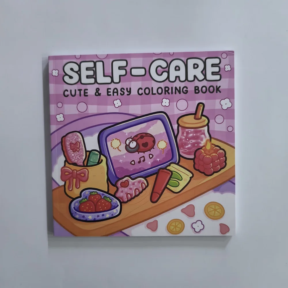 Cute Easy Illustrations Self Care Coloring Book - Stress Relief Drawing Ideal Birthday Or Christmas Gift
