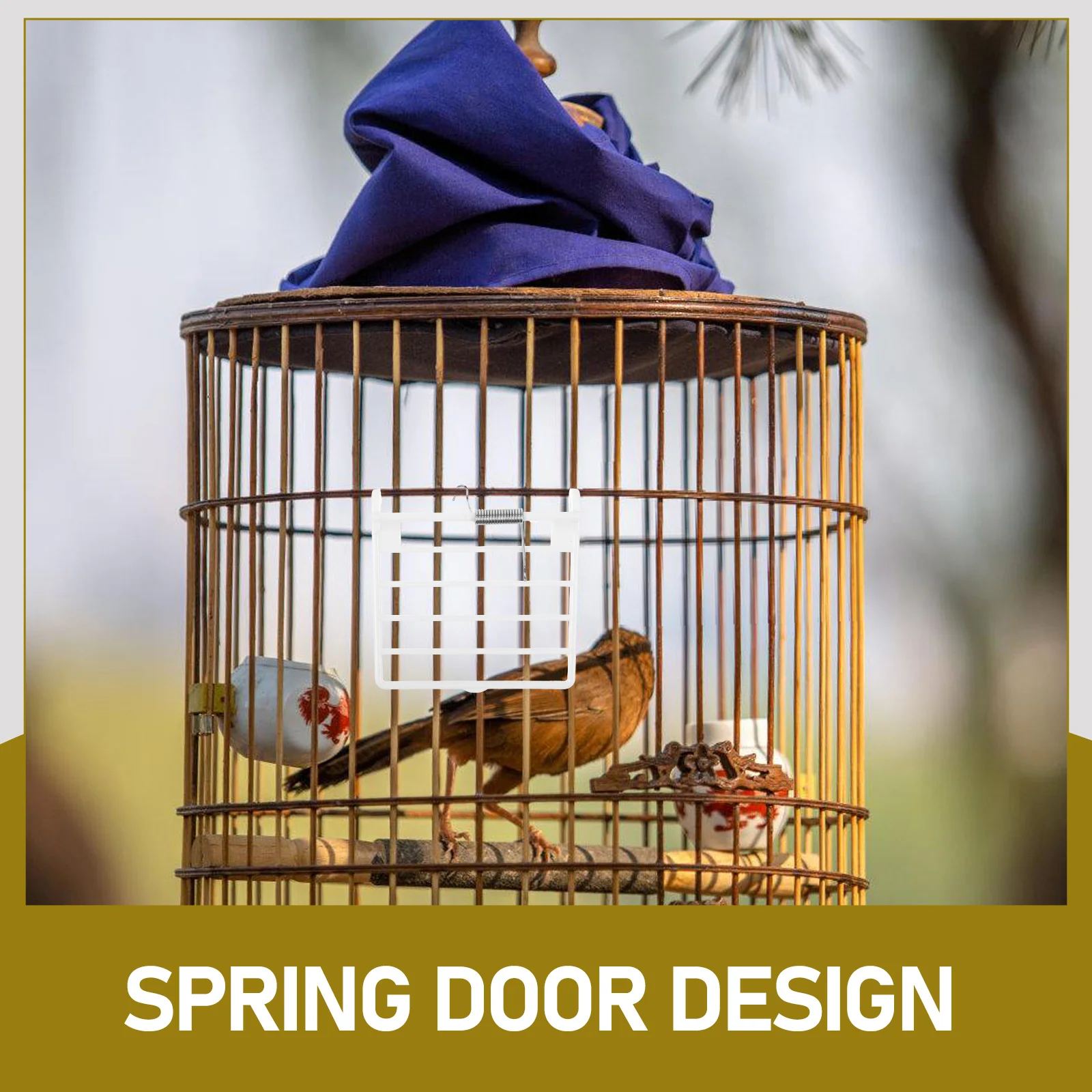 

3pcs Bird Cage Door Accessories Plastic Spring Fixed Food Box Replacement Parts Compatible Various Cages Durable Stable Anti