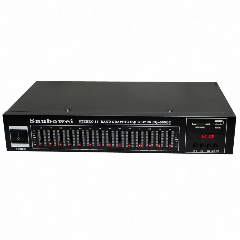 EQ555BT Hifi Home equalizzatore EQ Stereo Garphic a 14 bande con telecomando Radio FM USB Bluetooth