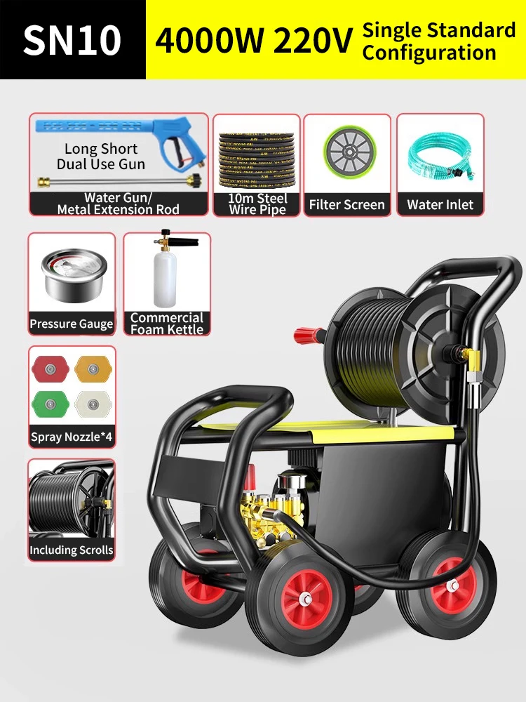 200bar 20L/min Flowing High Pressure Car Washers 4000w Power Wash Cleaning Machine 3000 psi Water Jet High Pressure Washer