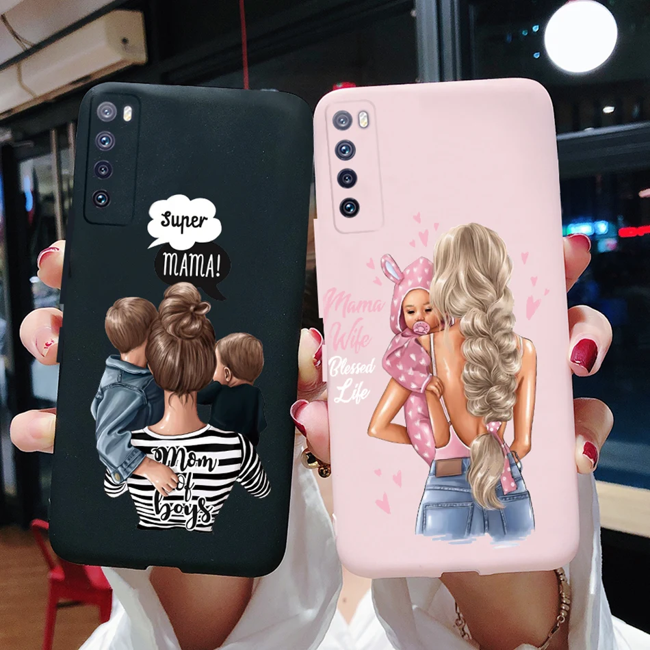 Чехол для Huawei nova 7 5G 6,53 дюйма, Женский чехол для телефона с надписью «Super Mom Baby Pretty Girl», мягкий силиконовый чехол-бампер из ТПУ