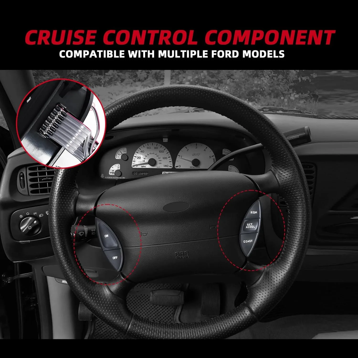 Apktnka Steering Wheel Cruise Control Switch Button For Ford Ranger Explorer F150 98-05 F87Z9C888BB F87A9D809BA SW5928 901-399 view 4