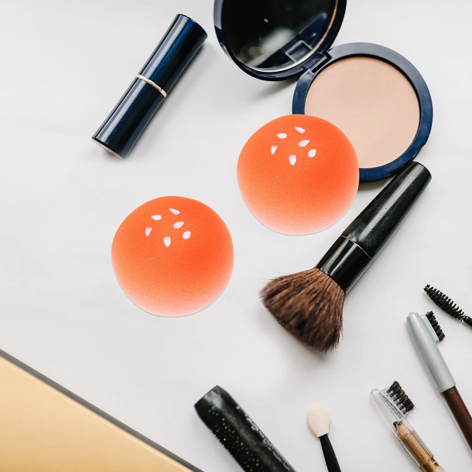 

2pcs Makeup Sponge Puff Dry Wet Use Bun Shape Foundation Applicator For Sensitive Skin Non Absorbing Facial