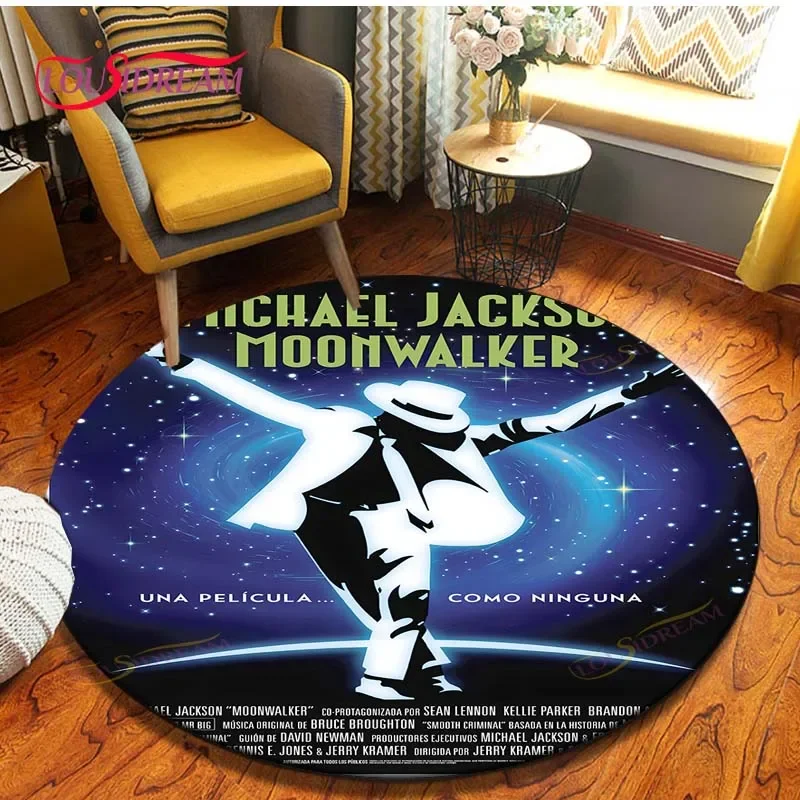 

Michael Jackson Life Area Rug,Round Carpet Rug for Living Room Bedroom Sofa Decor,Kid Play Non-slip Floor Mat Rugs for Bedroom