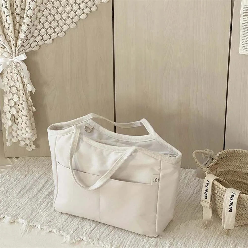 

Soft Diaper Storage Bag Thicken Large Capacity Cotton Handbag Bear Embroidery Pouches Bag Organizer Women
