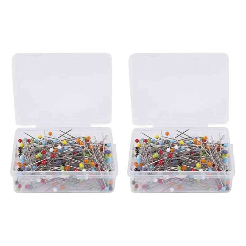 500 Pieces Sewing Pins Ball Glass Head Pins Straight Quilting Pins For Dressmaker Jewelry Decoration