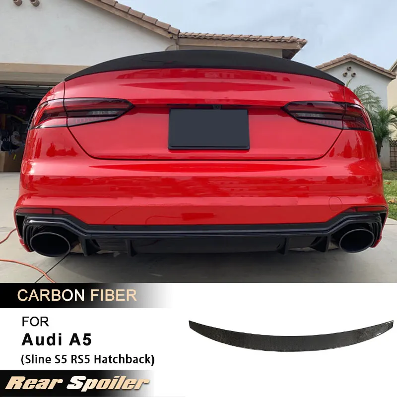 

Car Rear Trunk Spoiler Wings for Audi A5 Sline S5 RS5 Hatchback 4-Door 2017-2023 Racing Rear Spoiler Boot Wing Lip Carbon Fiber