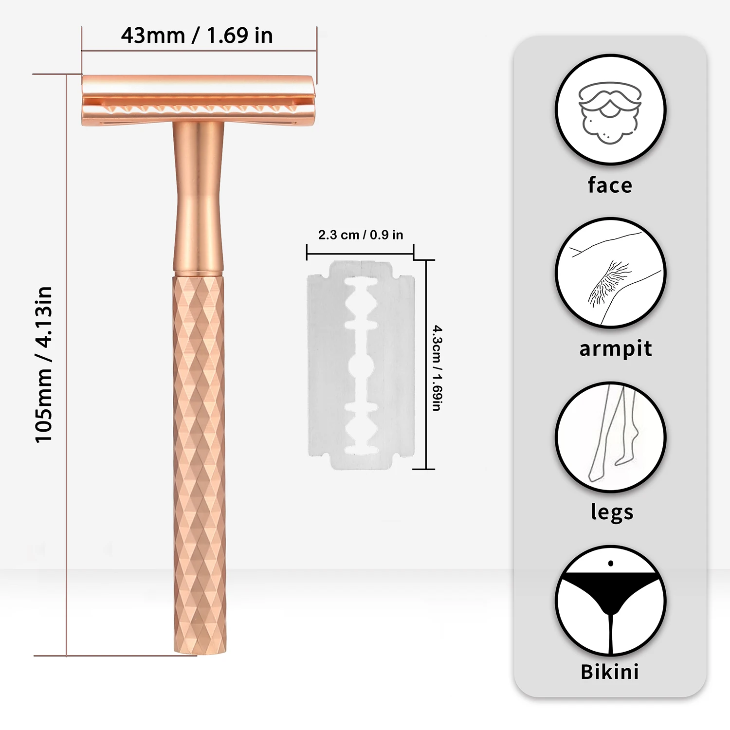 Safety Razor with Stainless Steel Weighted Handle and 10 Double Edge Safety Blade Refills,Single Blade Razor for Men