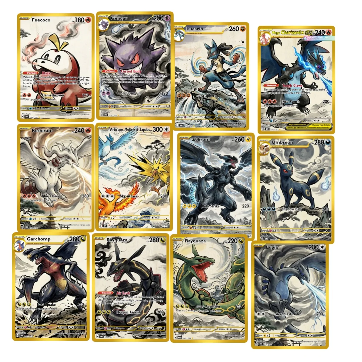 Diy Self-control Rayquaza Espeon Sylveon Fan Art Trading  Card Anime Collection Cards Gift Toys