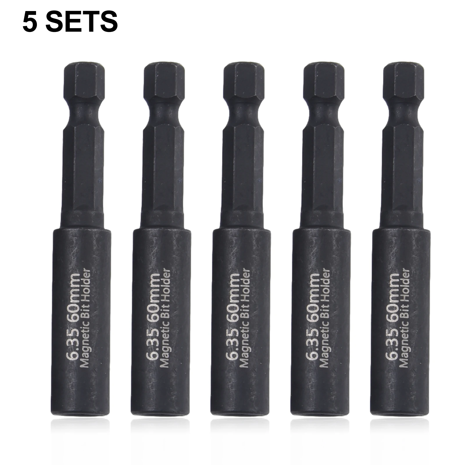 2/5 sztuk 60mm śrubokręt magnetyczny uchwyt na końcówki końcówki 1/4 Cal zestaw chwytów sześciokątnych Adapter wiertła akcesoria do narzędzi ręcznych