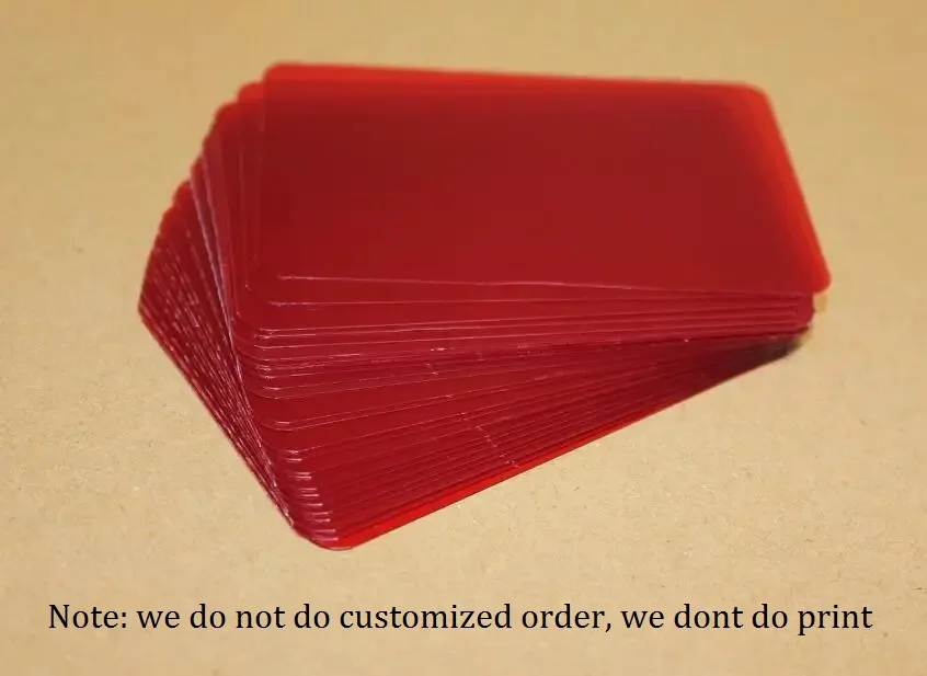 Transparant Rood Acetaat Pvc-Blad 200Micron Duidelijke Visitekaartjes 20/50/100-U Kiest Hoeveelheid