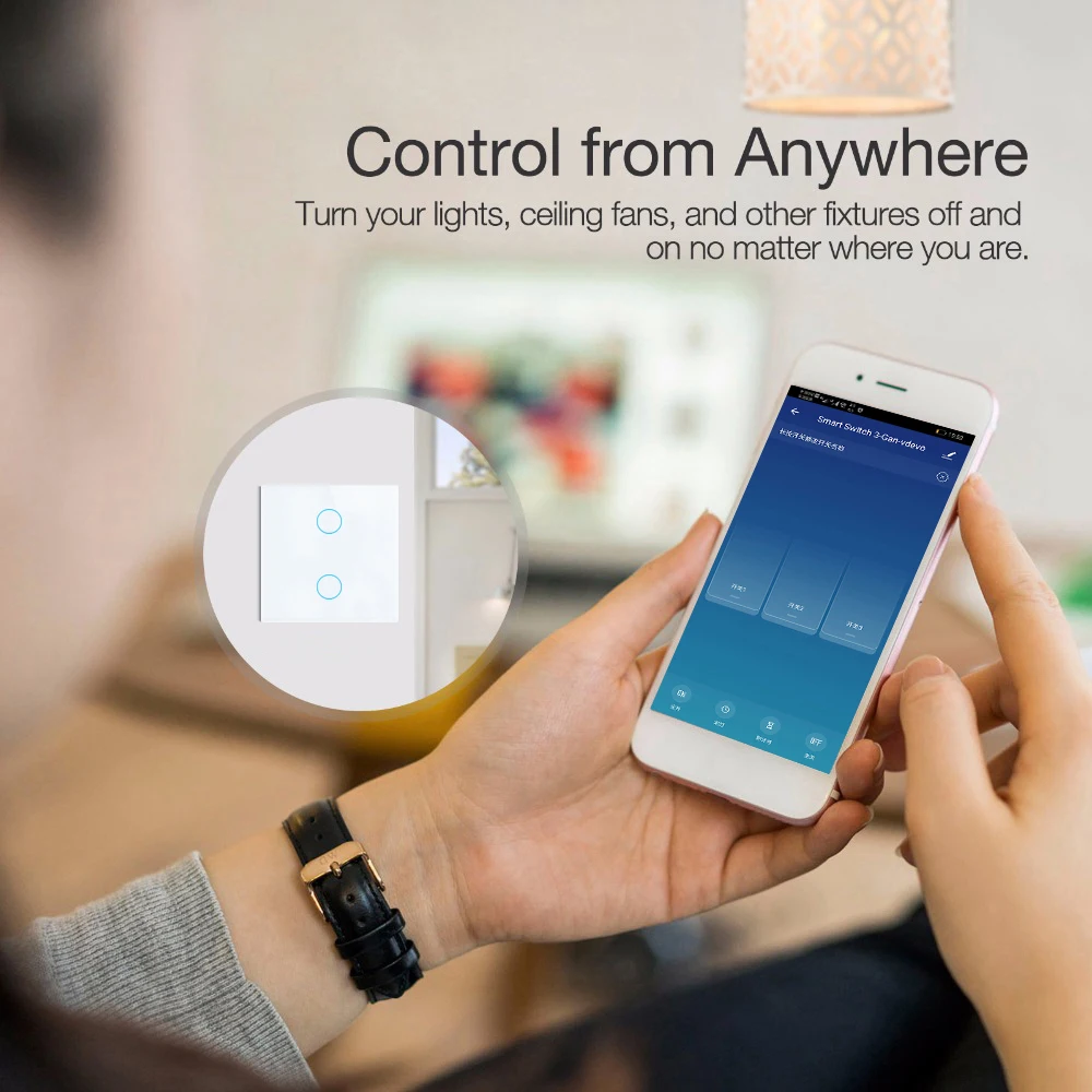 Tuya wi fi inteligente interruptor de toque sem fio neutro 1/2/3/4 linhas gang parede interruptor casa inteligente 220v apoio alexa google casa tuya app