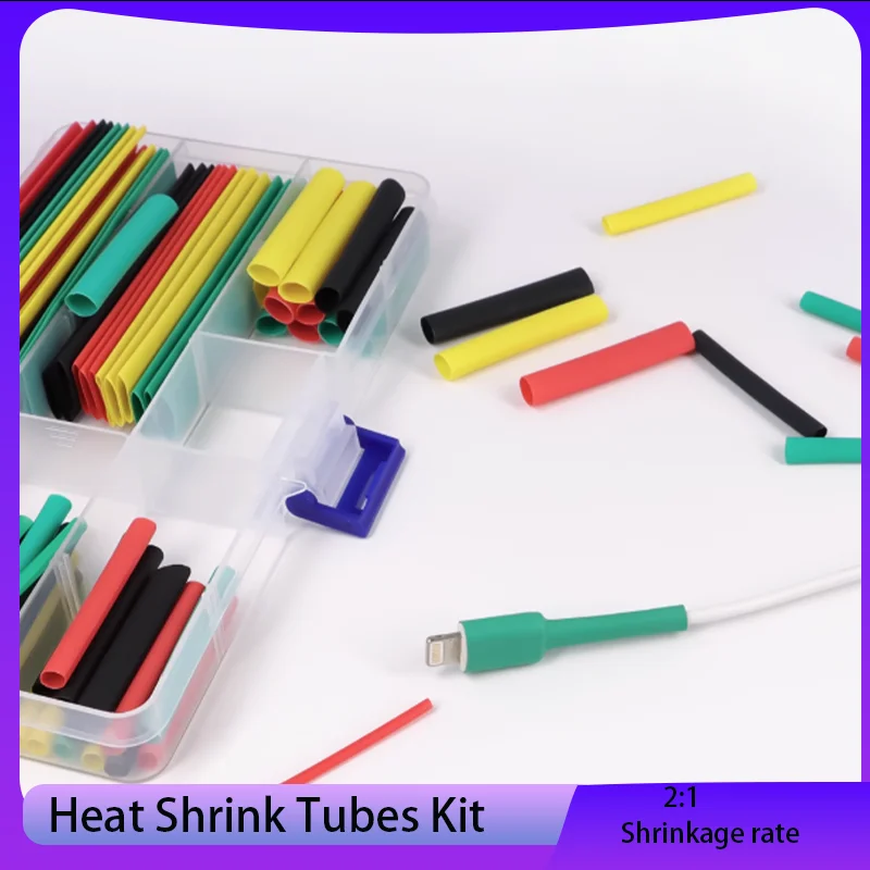 

2: 1 Shrinkage rate heat shrink tubing packaging kit, wiring cover, protective sleever