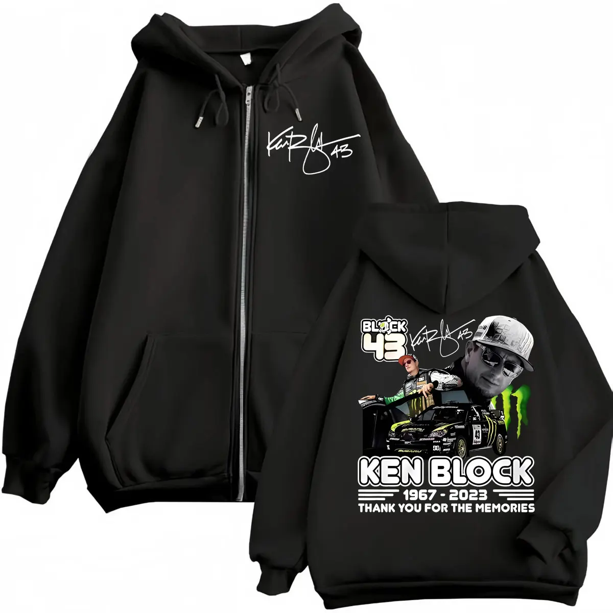 

Ken Block 43 Race Car Graphic Zipper Hoodie Fashion Vintage Zip Up Hooded Sweatshirts Men Women Clothing Casual Loose Pullovers
