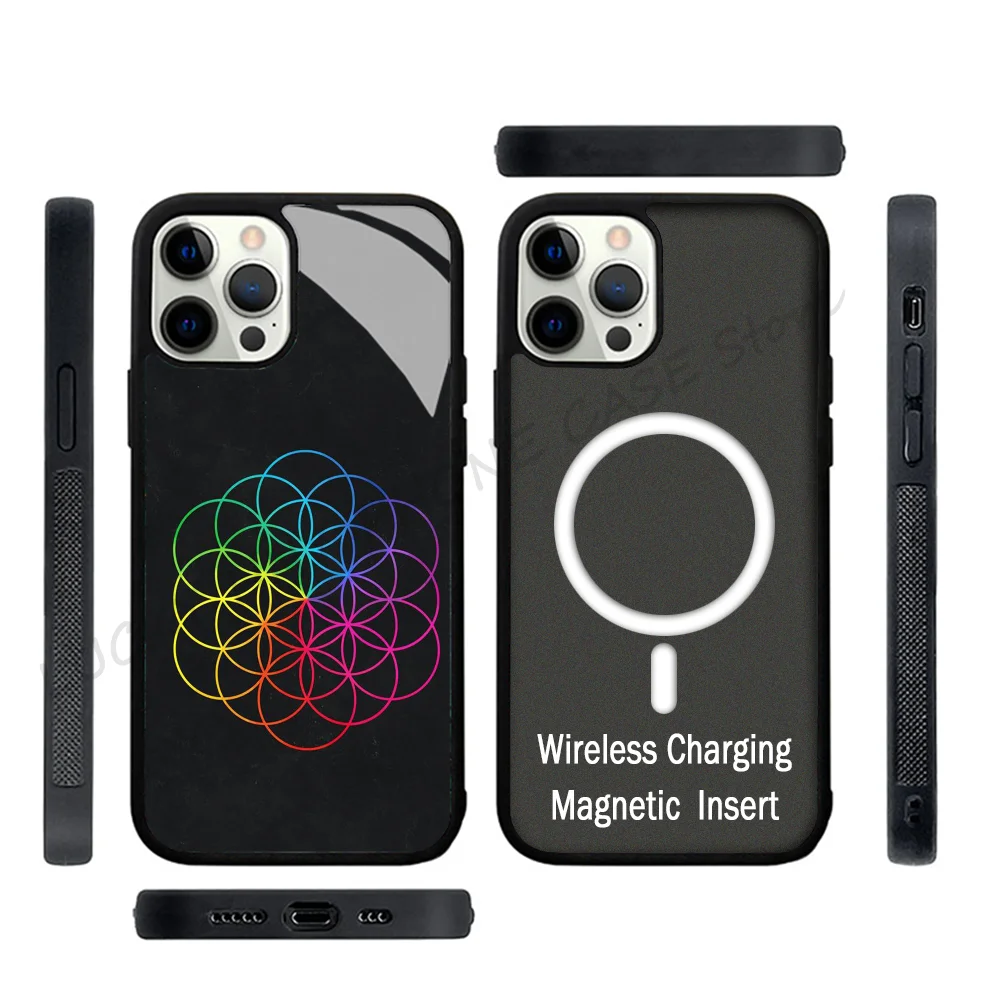 Rock Band Phone Case Strong Magnetic For IPhone 15 14 13 Pro Max 11 12 Mini C-COLDPLAY For Magsafe