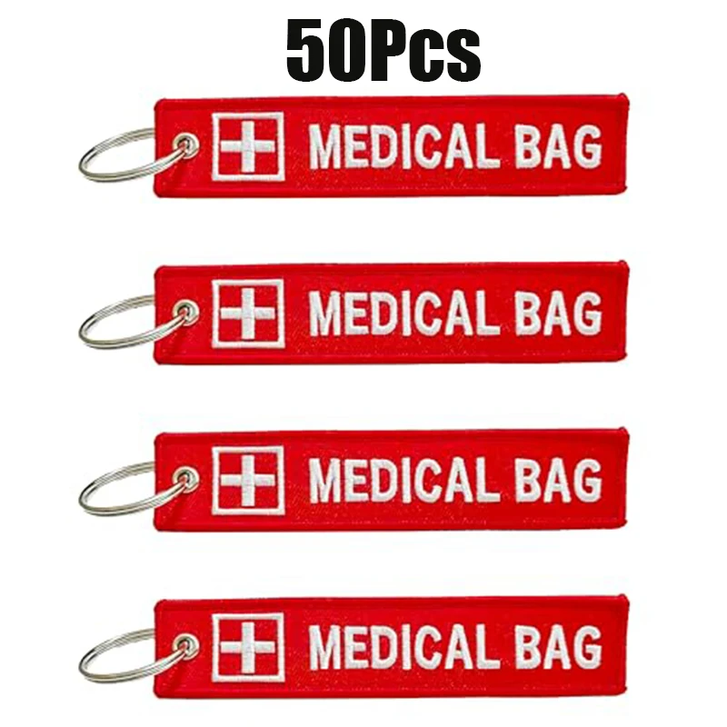 Etiquette-d'identification-de-sac-medical-brodee-50-pieces-accessoires-de-porte-cles-pour-bagages