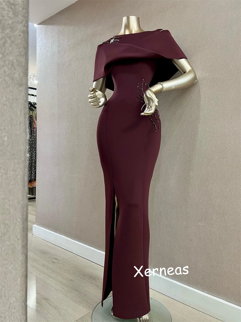 Customized Jersey Rhinestone O-Neck Sheath Midi Dresses Bespoke Occasion Elegant Party Formal Evening Sparkle Wedding Guest