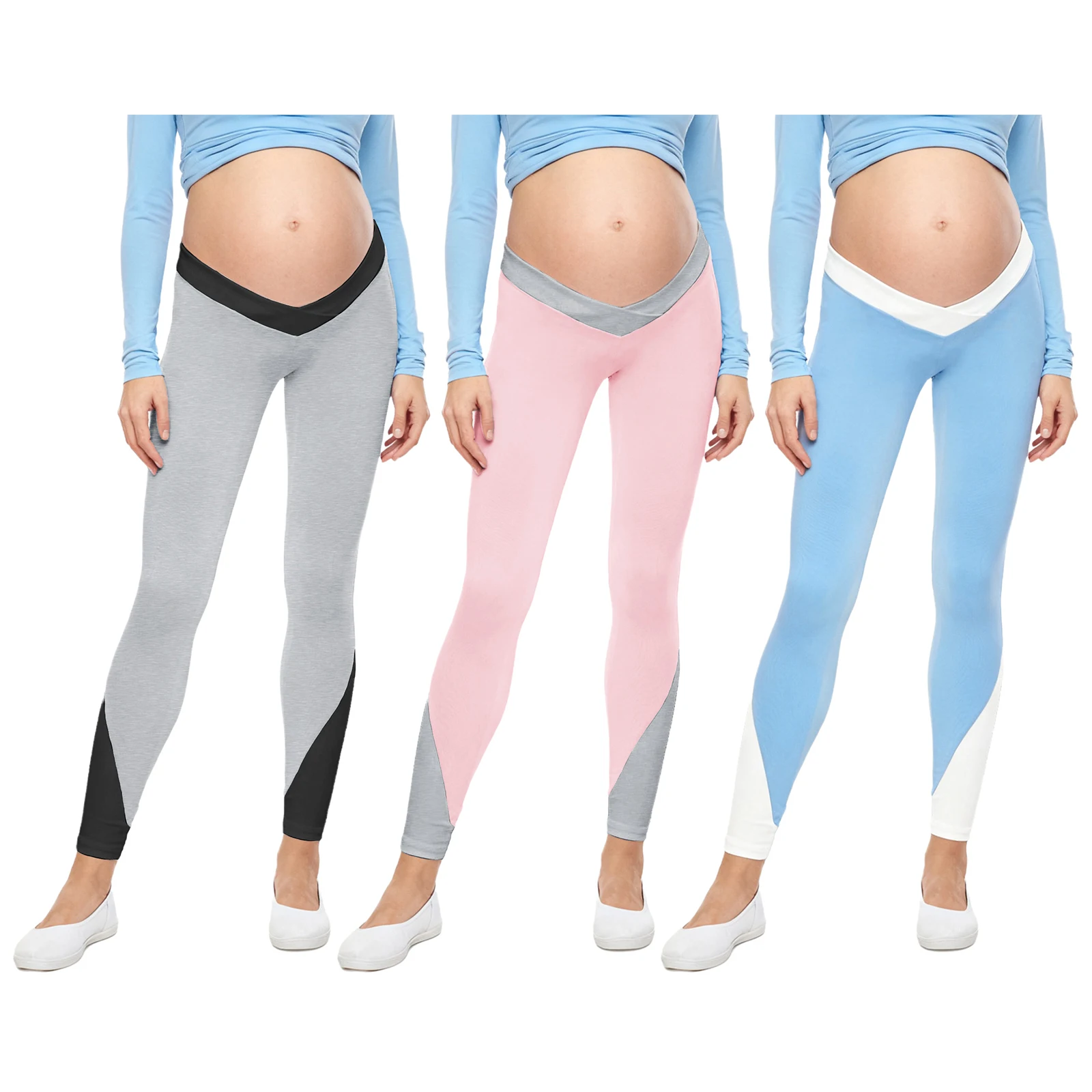 الأمومة منخفضة الارتفاع اليوغا بيلاتيس طماق النساء الحوامل مطاطا حزام اللون كتلة السراويل للرياضة اليومية في الهواء الطلق ملابس المنزل