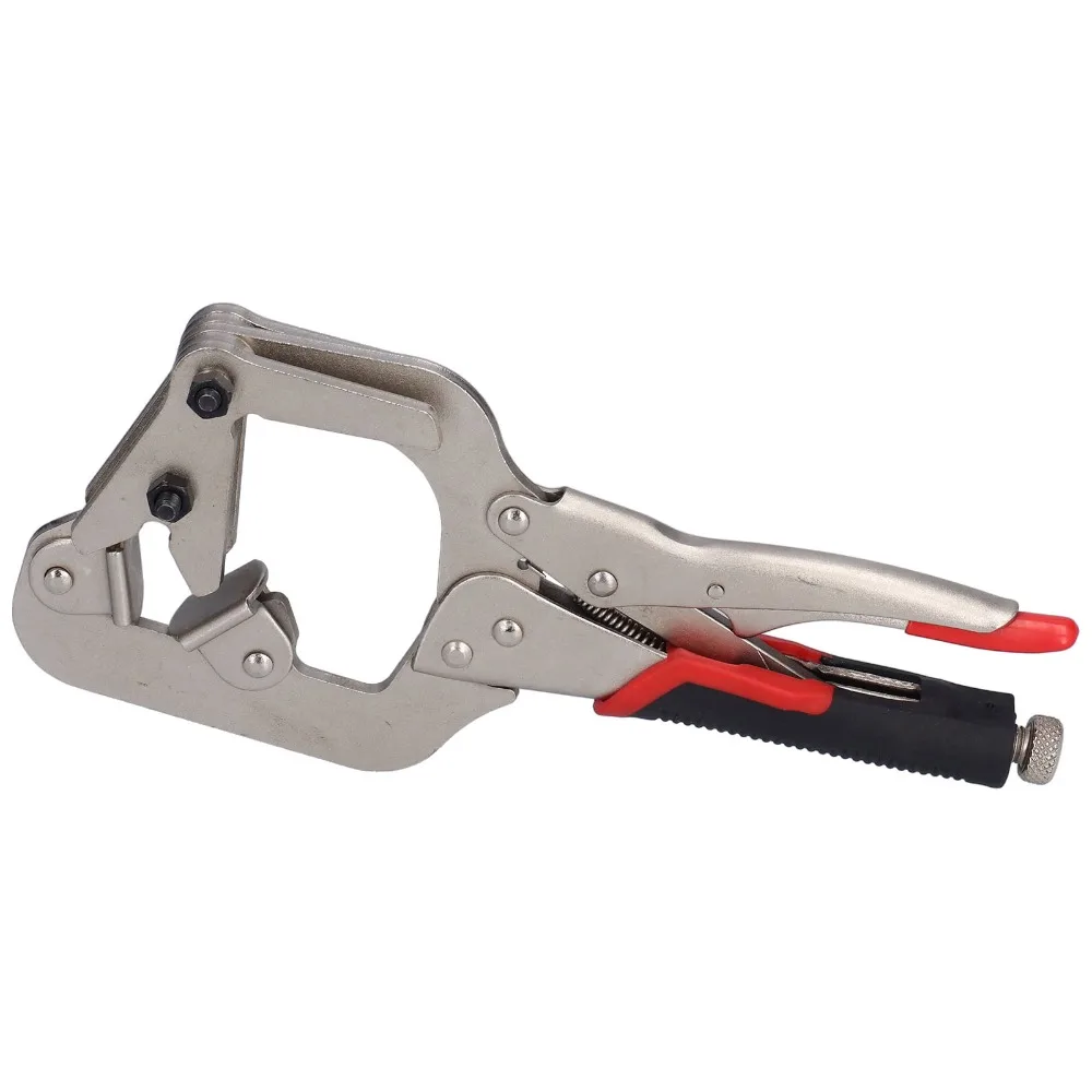 

2pcs Carbon steel C Clamp Locking Pliers Fast Release 270° Rotation Welding Clamps Large V-Pads Welding Plier Clamp Woodworking