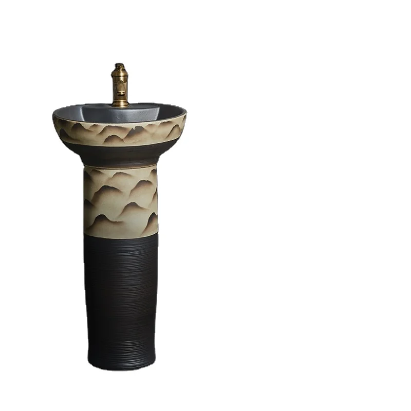 

Ручная роспись керамический умывальник, современная ванная комната, полная пьедестал, раковина, раковина для ванной комнаты