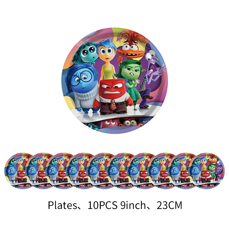 Inside Out Birthday Party Decorations Supplies Disposable Tableware Plate Cup Tablecloth Balloons Party Supplies Baby Shower