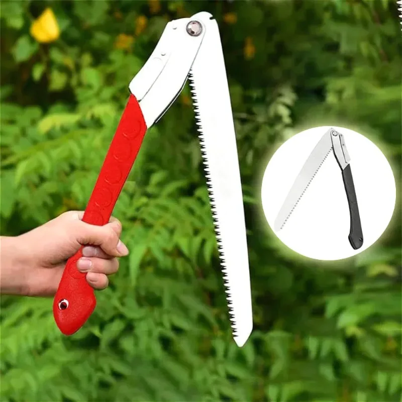 Manganese Steel Folding Logging Saw with 3-Sided Tooth， for Wood Branch Cutting Trimming Bamboo Pruning 16 Inch