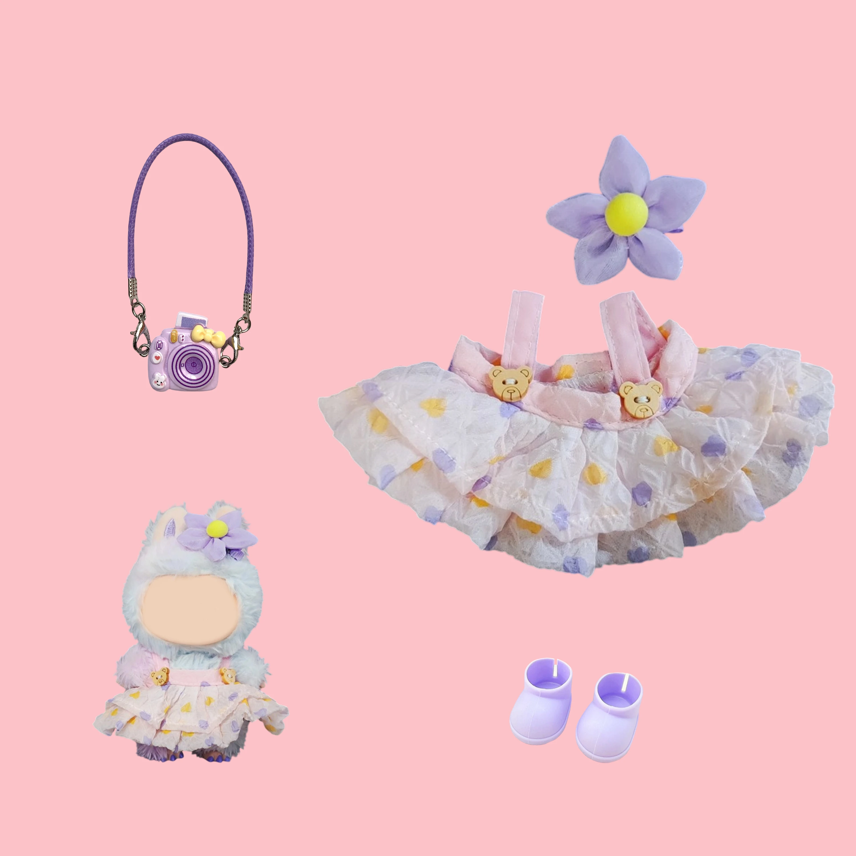 

15-17 см аксессуары для одежды для Кореи kpop exo labubu idol v1 v2 платье шляпа комплект одежды подарок