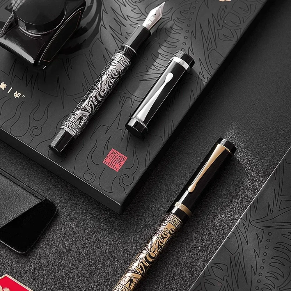 

New Tramol T630 Metal fountain pen Retro Awakening Lion smooth writing inK pen gift for man Calligraphy Practice office supplies