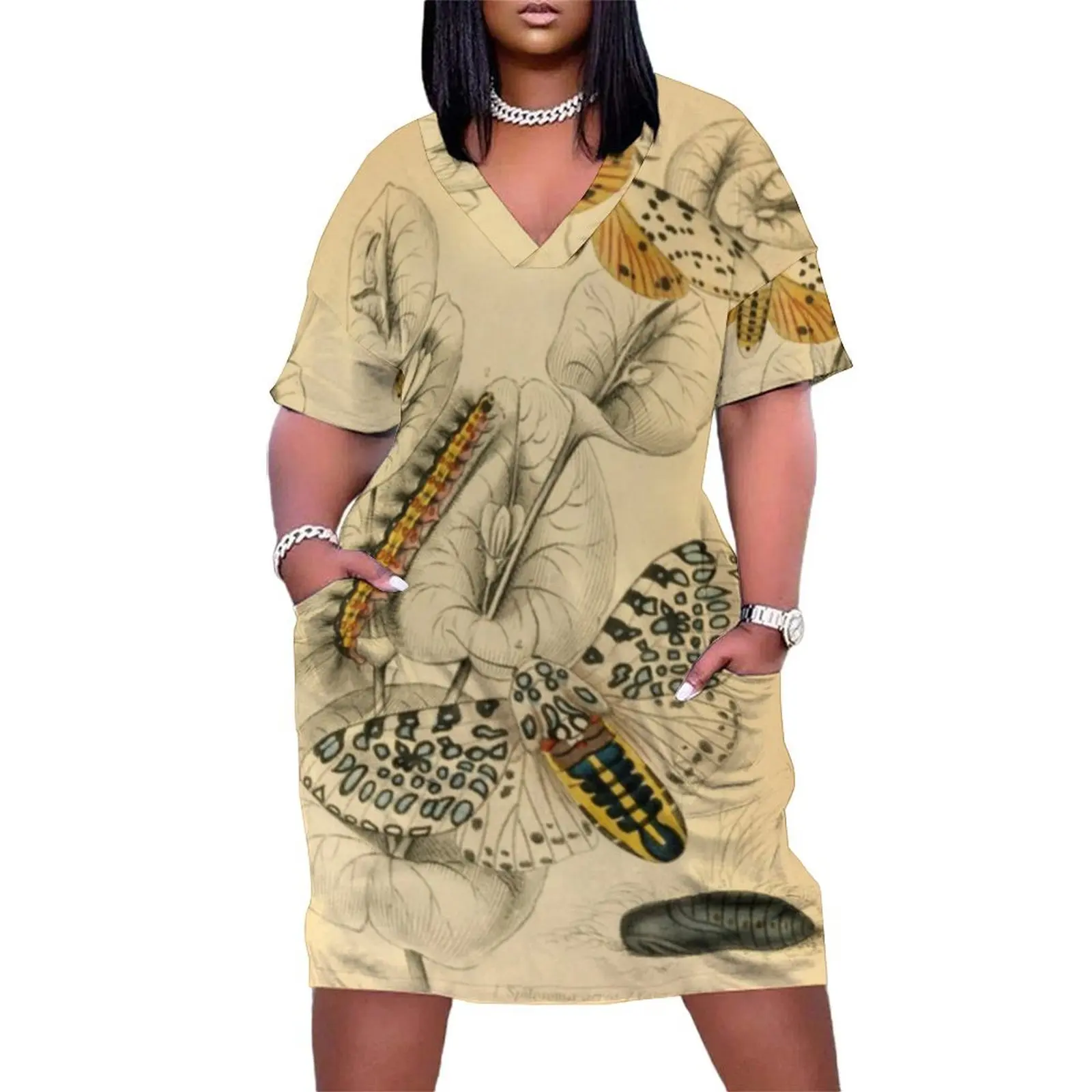 

Caterpillars and Butterflies Loose Pocket Dress Dress for pregnant women evening dress women