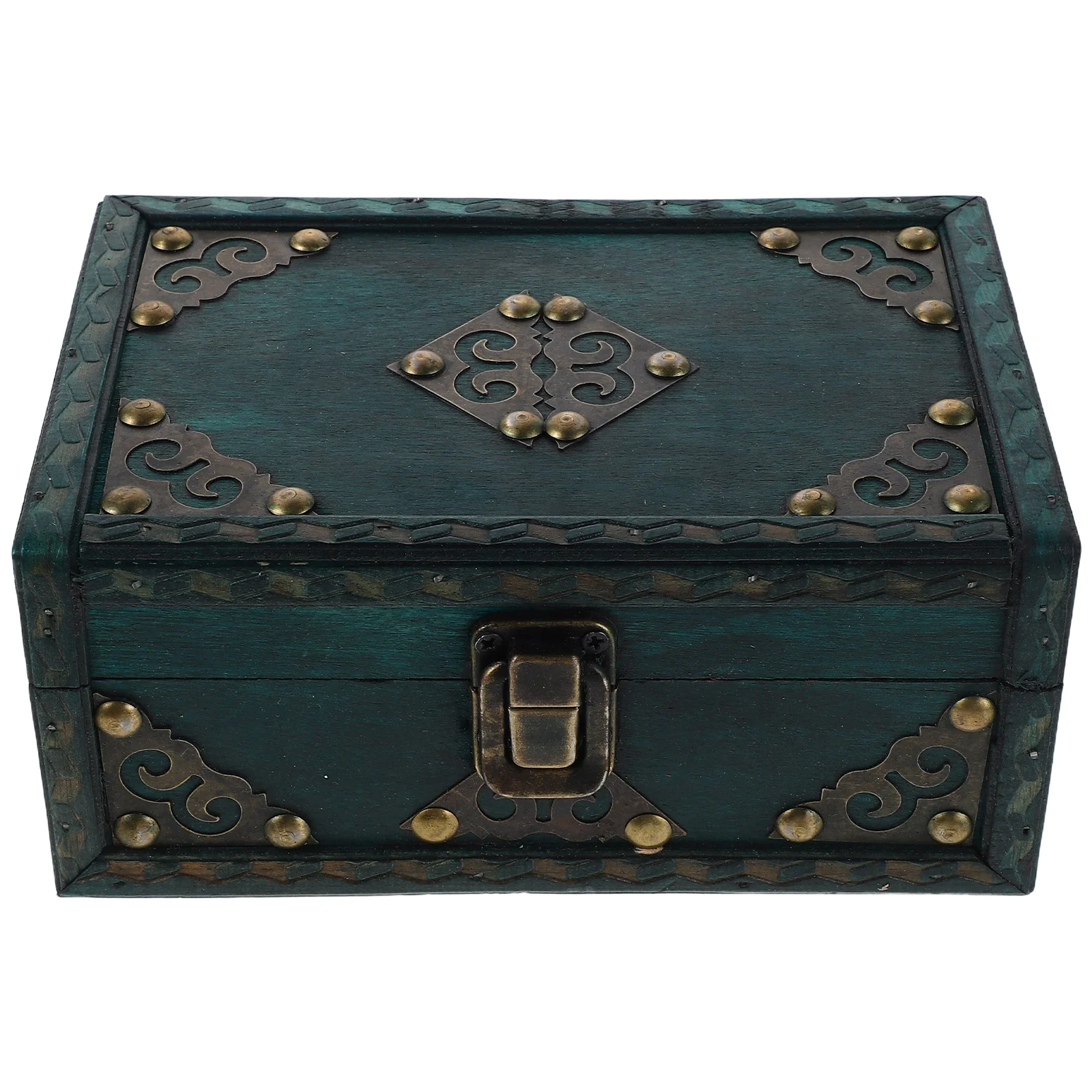 

Retro Walnut Wood Desktop Jewelry Box Vintage Treasure Chest Decorative Storage Case Keepsake Organizer Trinket Box