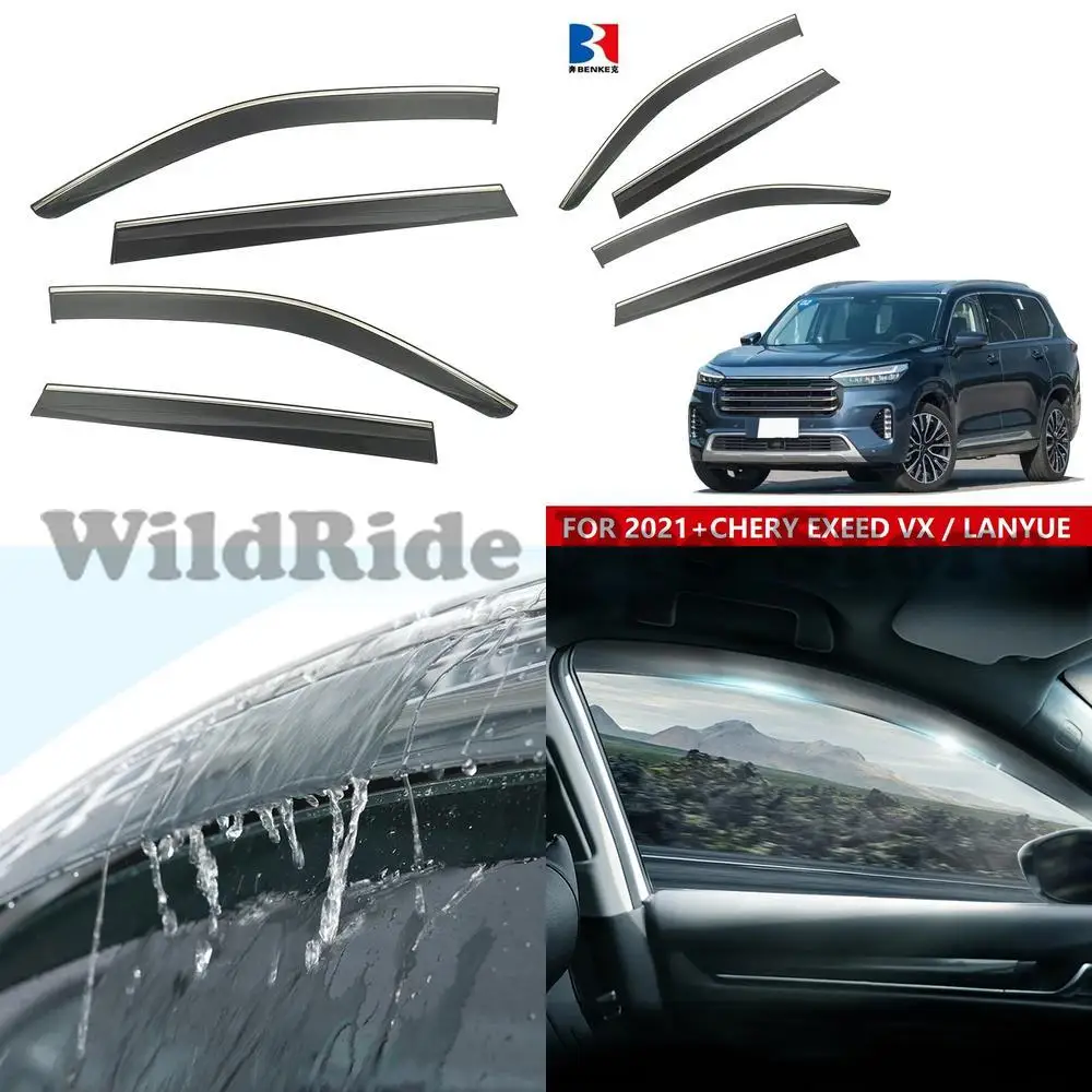

1 set For WINDOW VISOR Car Door Rain Guard windows WEATHER SHIELD WIND DEFLECTOR for 2021-2024 CHERY EXEED VX XTRIM Side Sun DEF