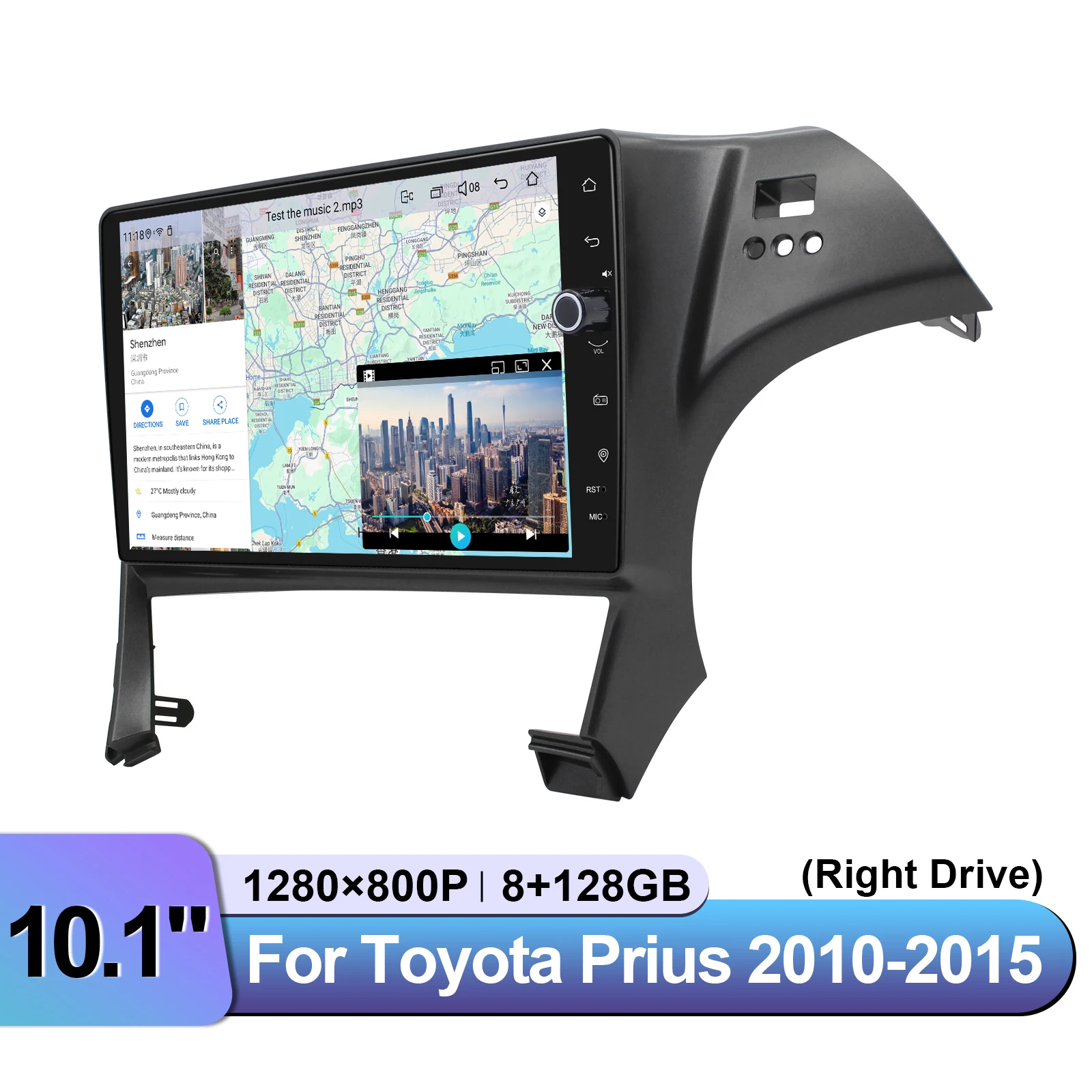 Radio Estéreo para Auto JOYING de 10.1" con Android para Toyota Prius 2010-2013 (Volante a la Derecha), Compatible con Amplificador JBL, Control del Volante, CarPlay y Android Auto