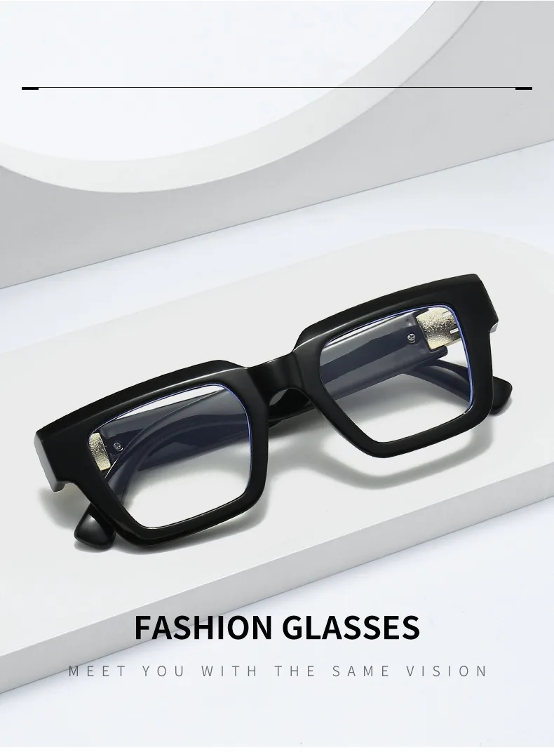 Marke Design Anti Blau Licht Lesebrille Mann High Definition Mode Marmorierung Große Größe Platz frauen Presbyopie Brillen – Detail 1