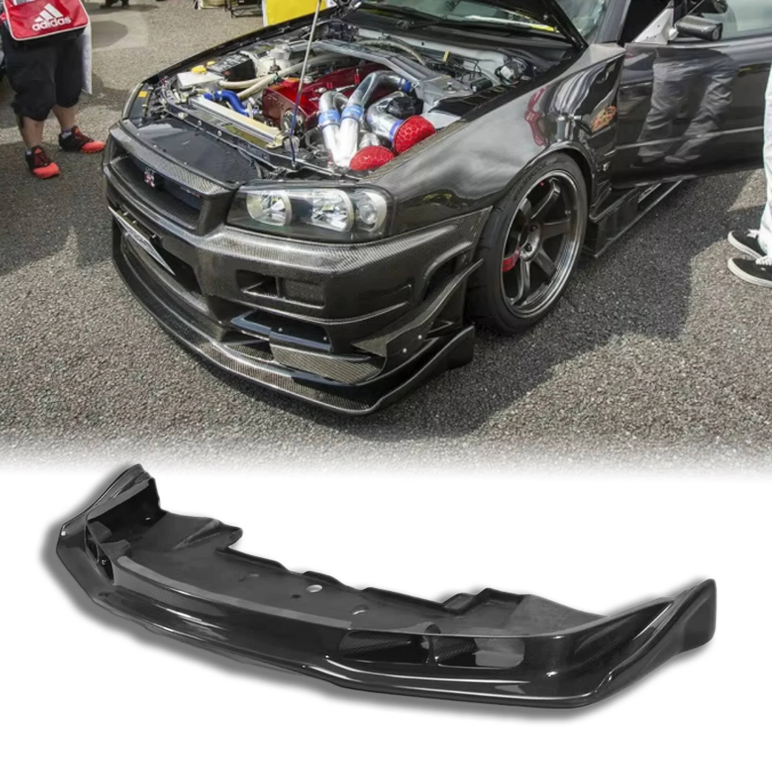 

For Nissan Skyline R34 GTR Auto Select Carbon Car Front Bumper Lip with Chassis