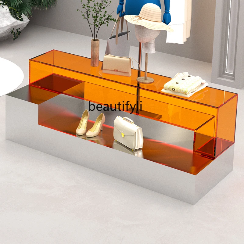 Clothing Store Nakajima Taihuitai Yake Creative Power Display Table Stainless Steel Display Table Product Display Table