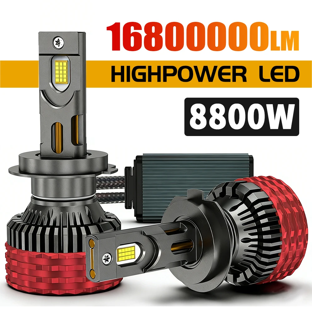 

8800W 16800000LM Canbus H4 H7 H1 LED H3 H8 H9 H11 9005 9006 9012 HB3 HB4 Car LED Headlight Auto Fog Lamp LED Bulbs 6000K 12V