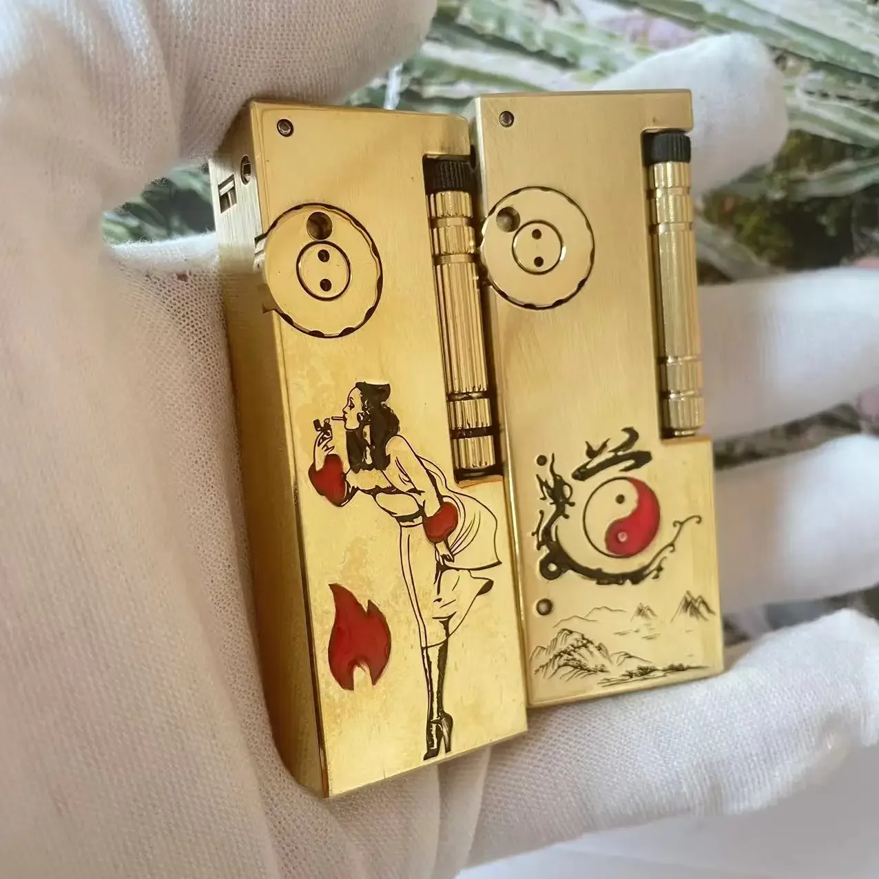 

New Lighter Portable Side Slide Ignition Brass Safety Lighter Creative Retro Camping and Outdoor Activities gadgets
