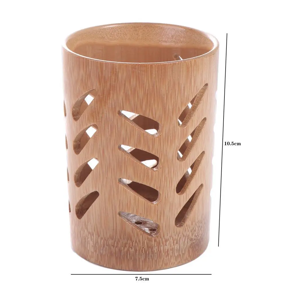 Bamboo Toothbrush Holder For Bathroom Toothbrush Cup With Drainage Quick Drying Bathroom Cup Toothpaste Holder Cup