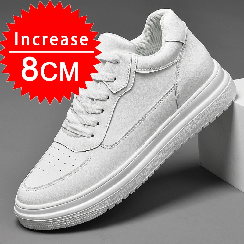 Genuine Leather Heightening Elevator Shoes Height Increase Shoes Men Height  Insole 8CM Men Sneakers Sport  zapatos para hombre