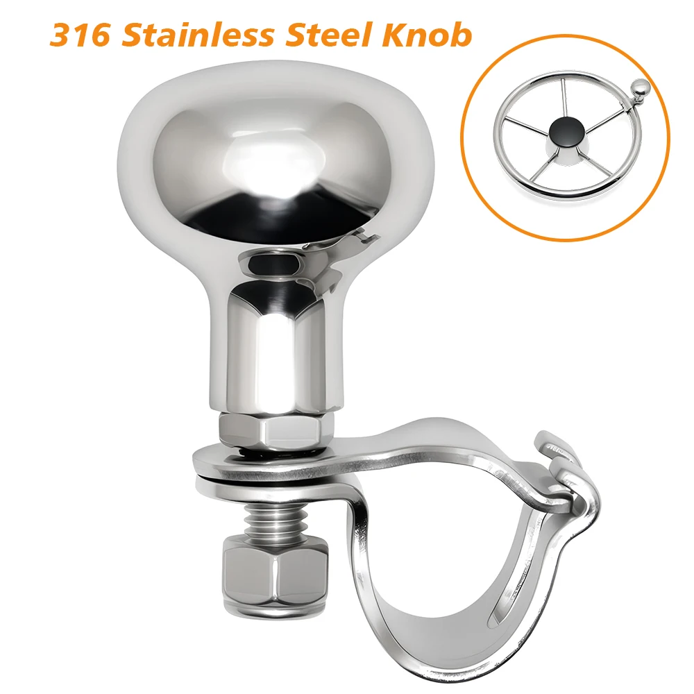 

Steering Wheel Knobs Stainless Steel 316 Boosters Ball Maneuvering Turning Helper Hand Control Knobs for Boat Yacht Marine